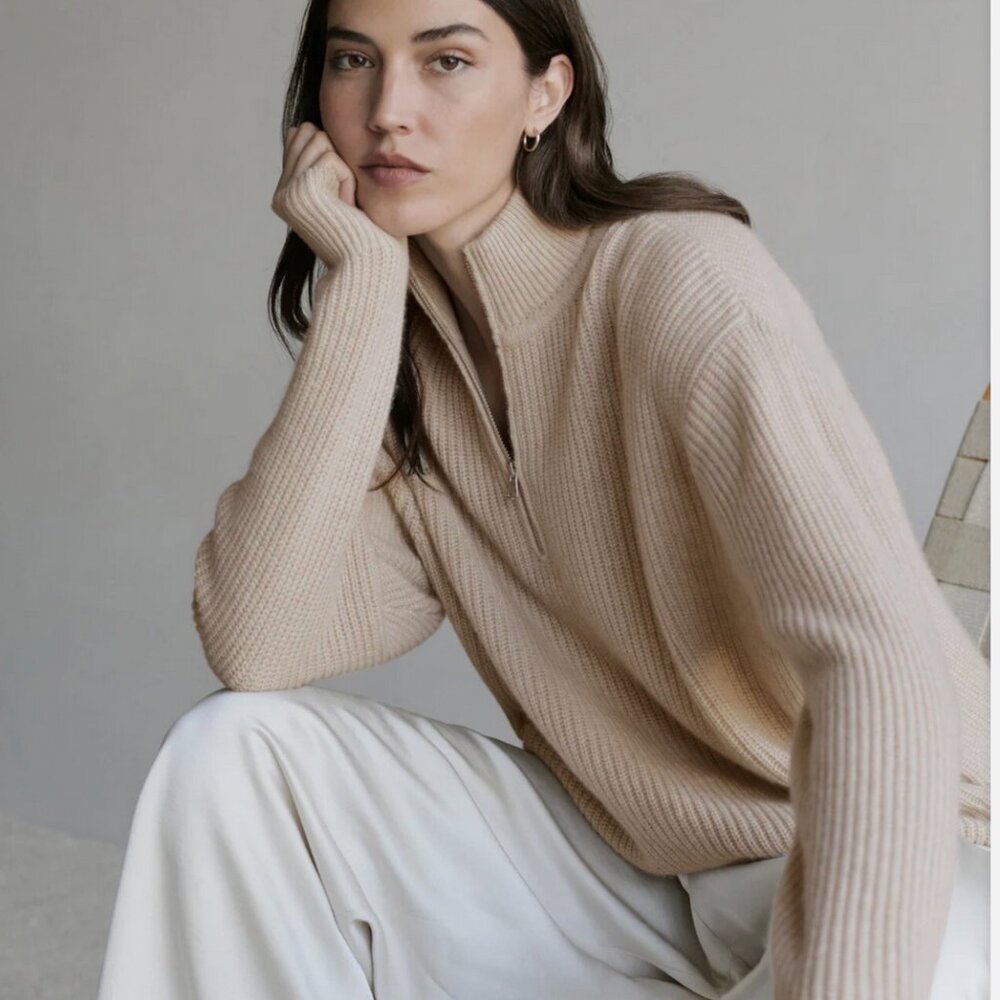 Jenni Kayne Cashmere Half Zip Sweater